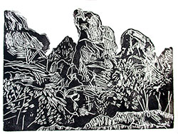 black and white polystyrene print 22x30cm, 2016